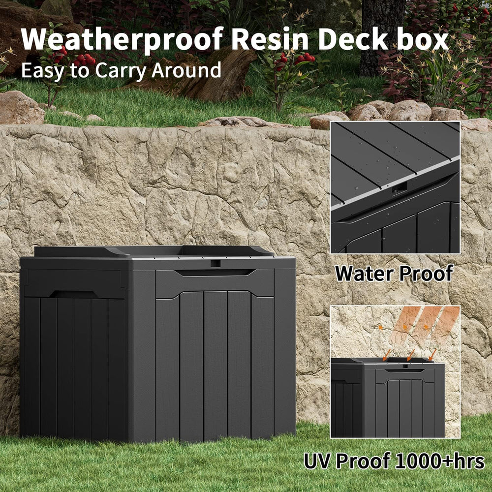 Greesum 31 Gallon Outdoor Storage Box, Black
