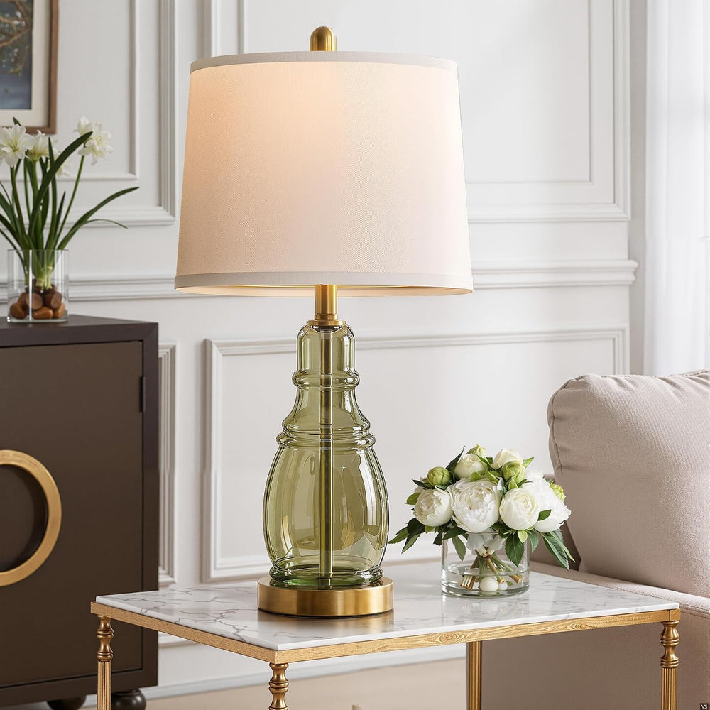 ROTTOGOON Glass Table Lamp Set of 2, Modern Table Lamps for Living Room Bedro...