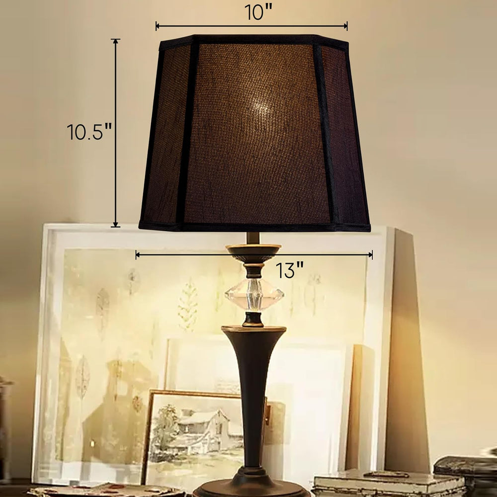 GO&SO Black Lamp Shade Square,Medium Silk Empire Lampshade,10"×13&qu...