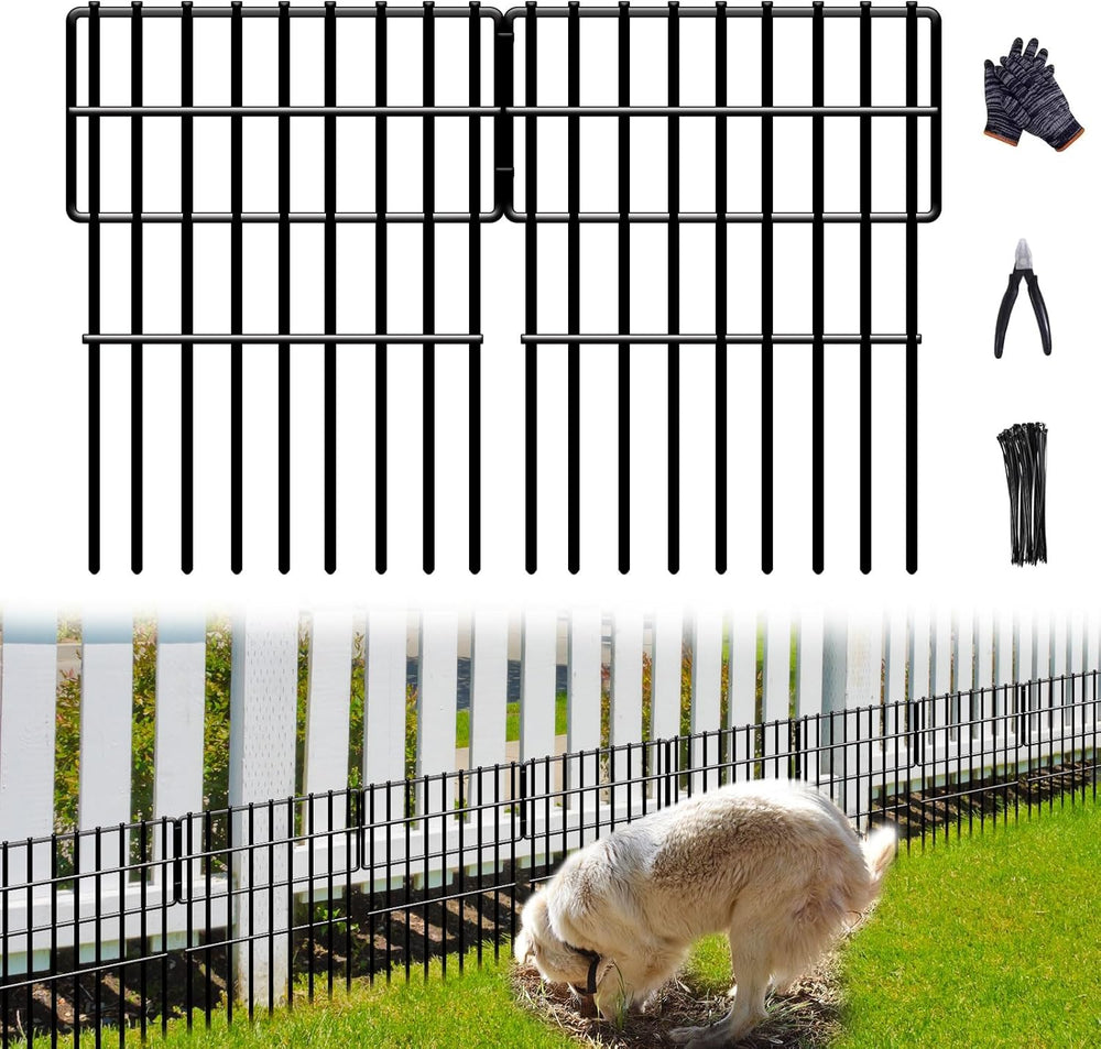 26 Panels No Dig Fence, 28ft(L) x 17in(H) Dog Digging Fencing Barrier, 1.2in ...