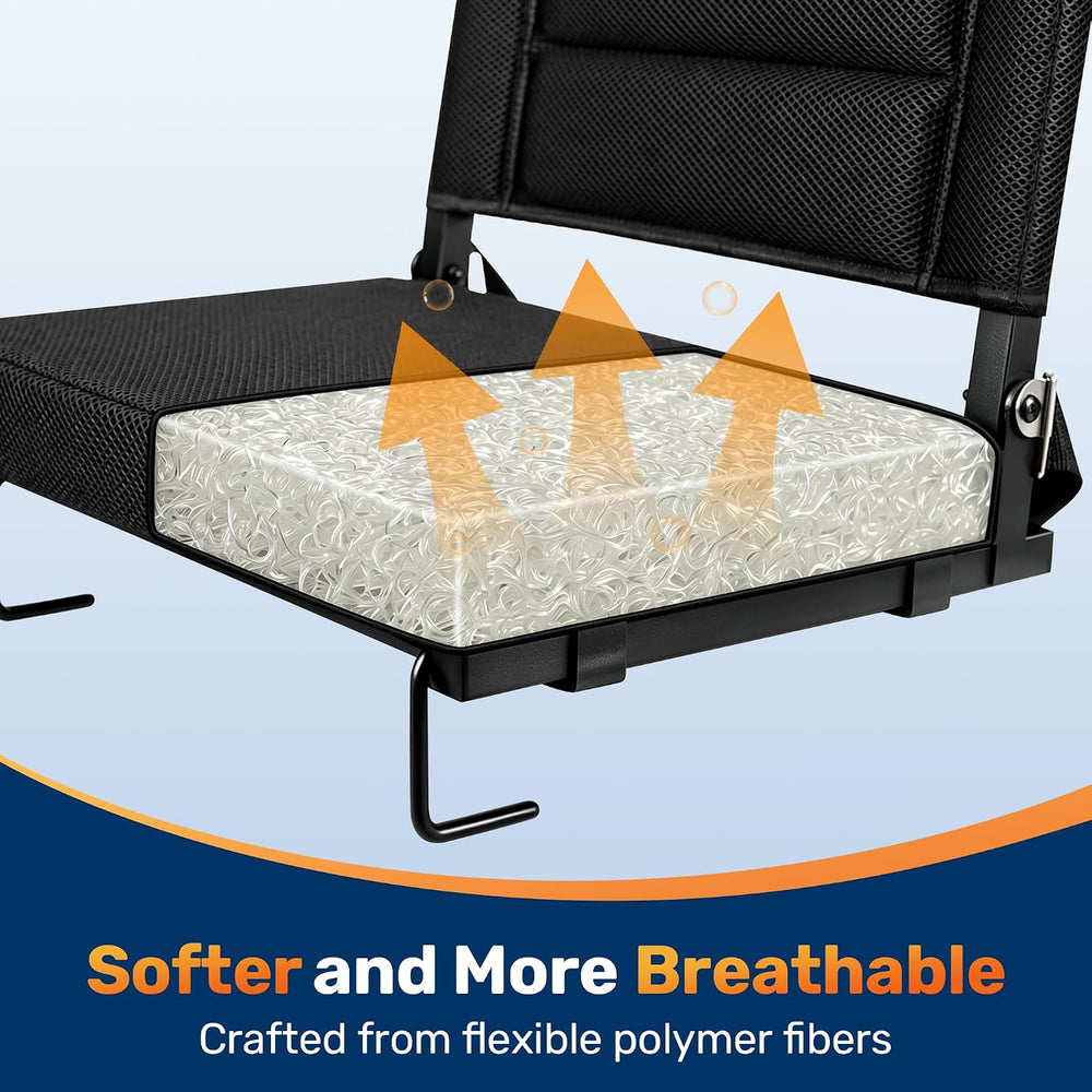 Stadium Seats for Bleachers, Bleacher Chairs with Back Support and Cushion
