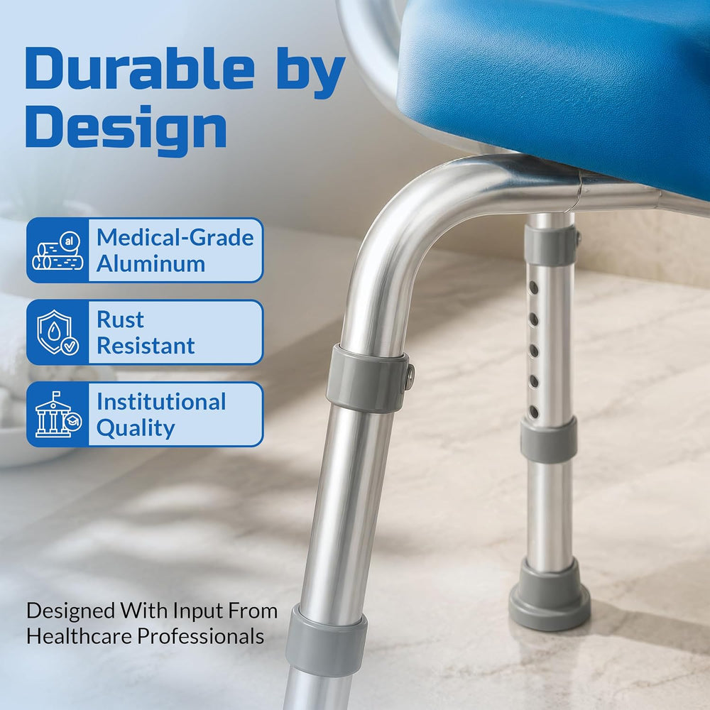 Platinum Health Independence Medical Shower Bench, Bath Stool Chair, Bathroom...