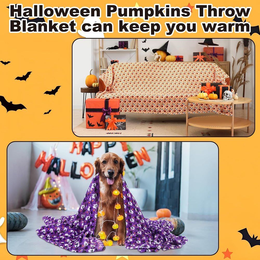 Fanfanwin 6 Pack Halloween Throw Blanket Flannel Blanket 40 x 50 Inch