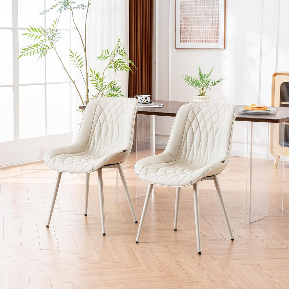 YOUNIKE Dining Chairs Set of 2 Kitchen & Dining Room Chairs Modern Cream