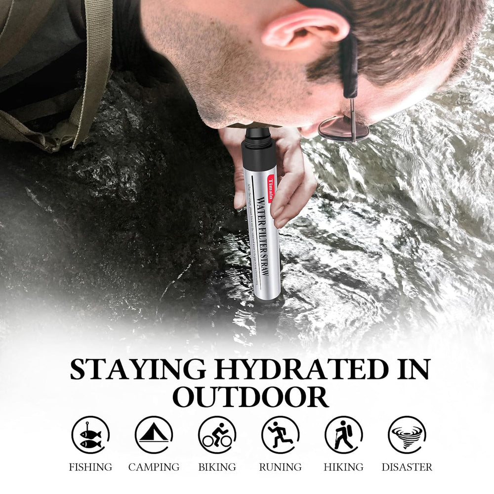 Timain 6 Pack Mini Water Filter Straws,Water Purifier Survival for Emergency ...