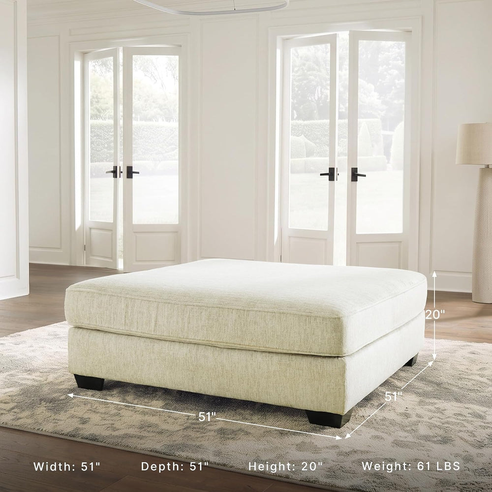 Signature Design by Ashley Oversized Square Ottoman Coffee Table, Beige