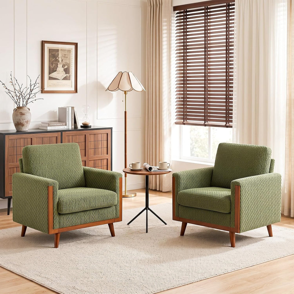 VINGLI 38" Oversized Accent Chairs Set of 2, Mid-Century Modern Armchairs
