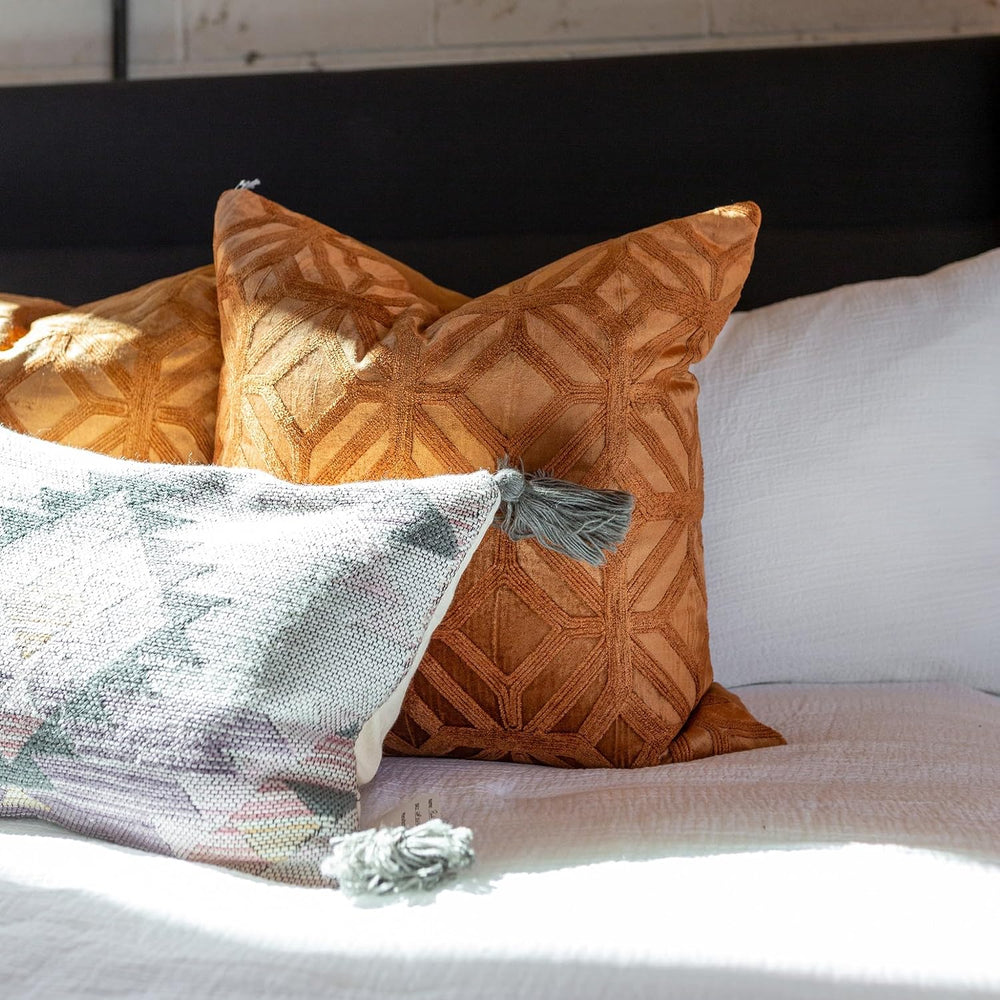 18x18 Feather Down Throw Pillow Inserts with 100% Cotton Cover, Set of 2