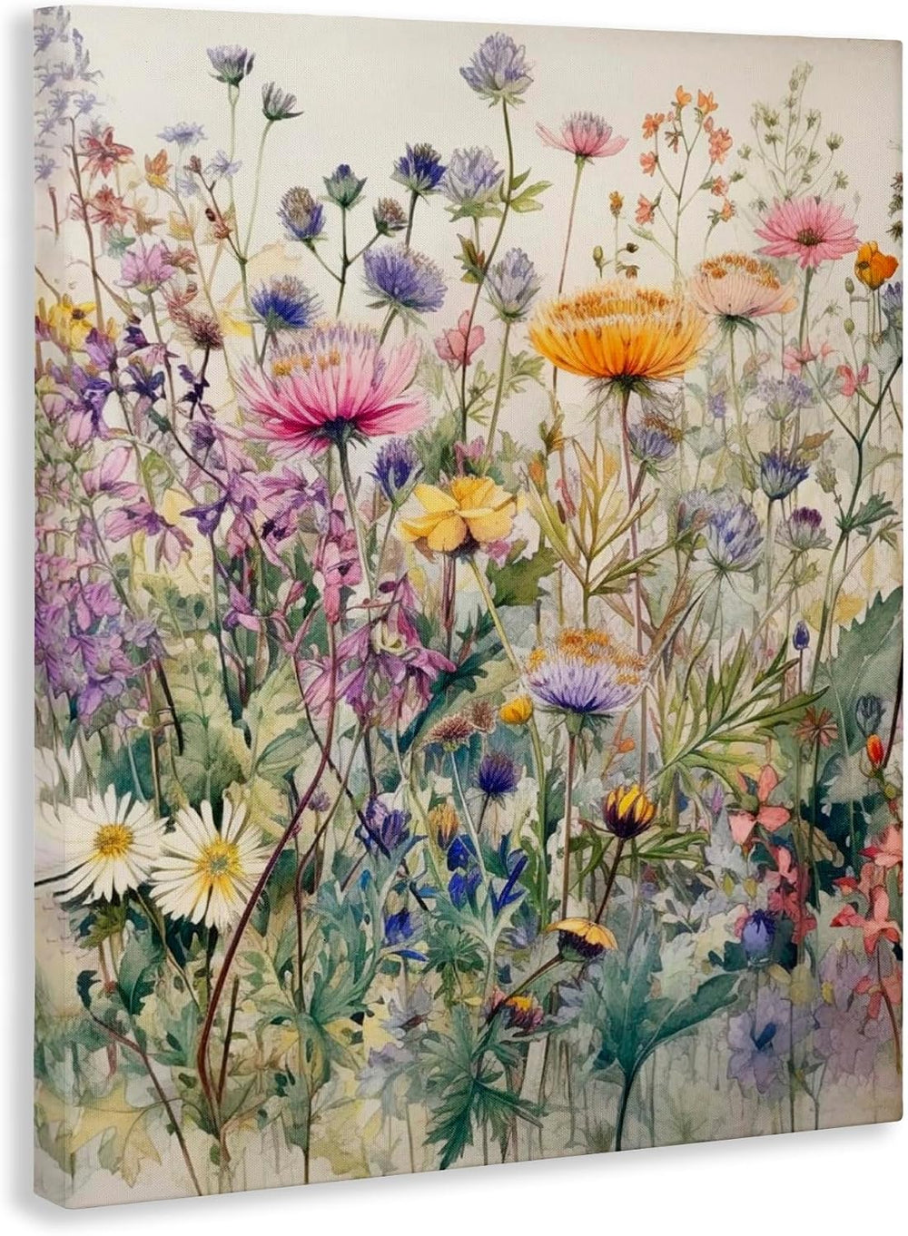 Mixed Wild Flowers Botanical, 24 x 30 Inch Canvas Wall Art