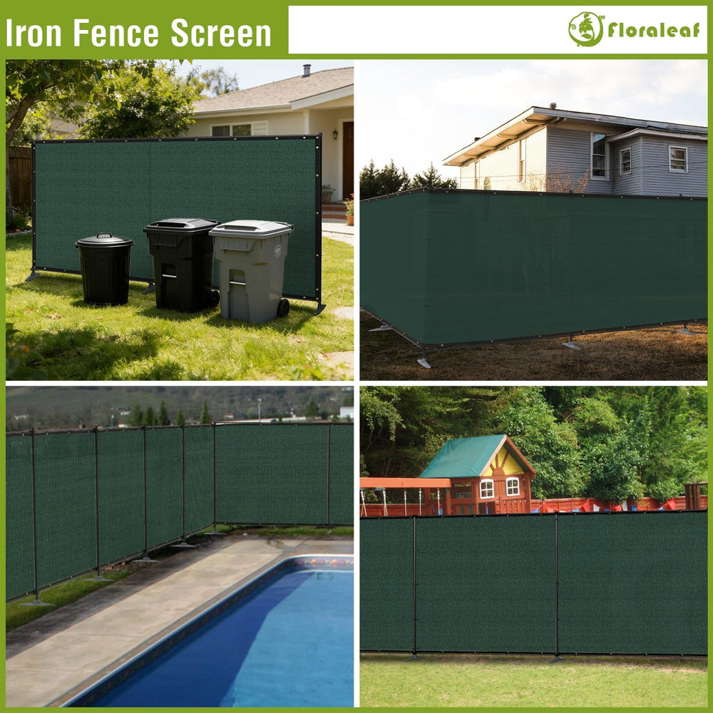 6'x12' Privacy Fence Sets with Iron Poles Outdoor Mesh Shade Net Cove...