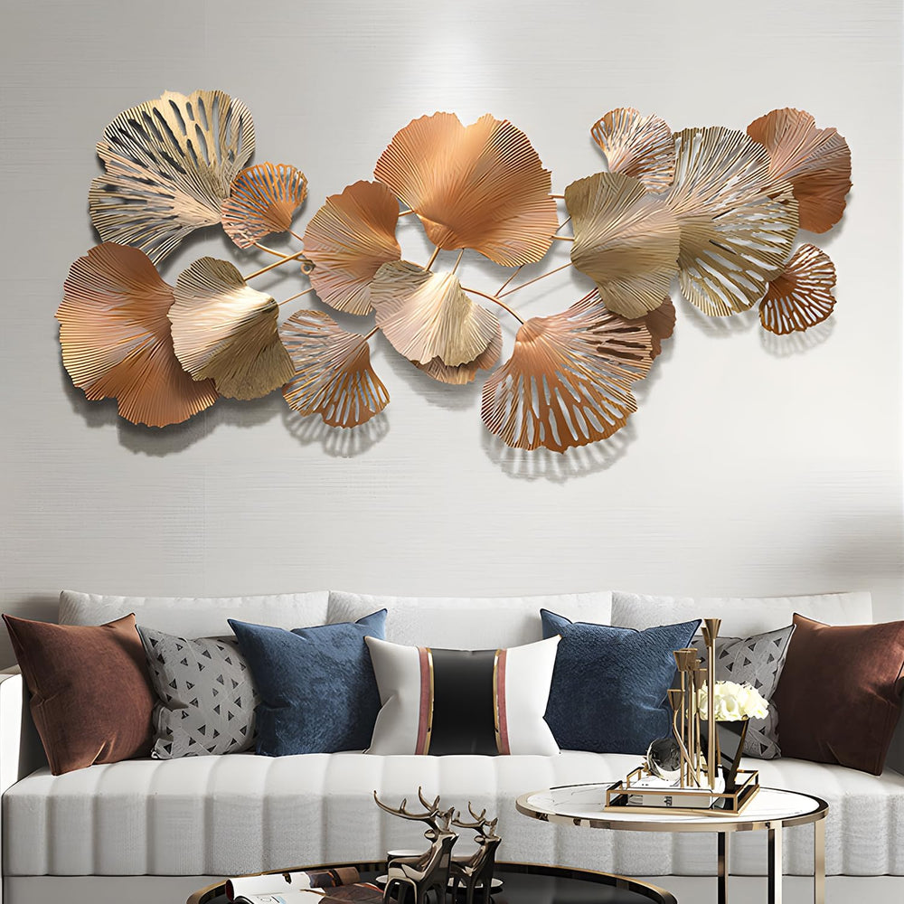 edaknez Gold Metal Wall Decor 53" Large Metal Wall Art for Living Room