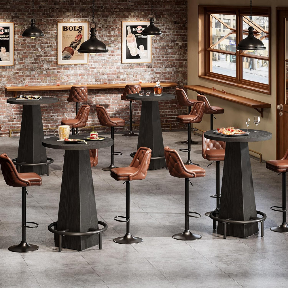 Tribesigns Bistro Pub Table, 37.4" High Round Bar Table for Small Bars