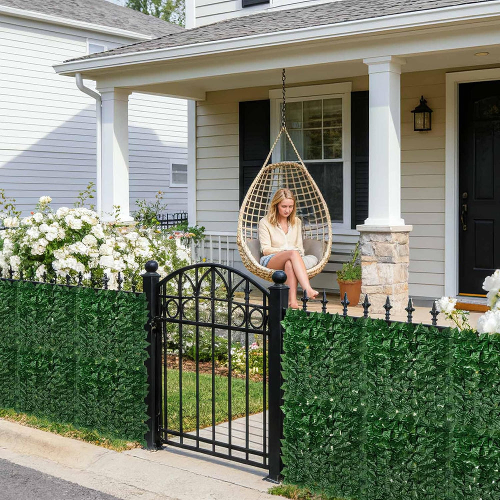 Artificial Ivy Privacy Screen Fence Panel, 240 x 40 in, 2400 Dense Leaves