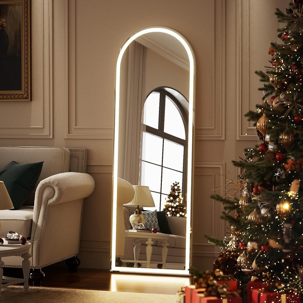 Easly 21"X56" LED Arched Full Length Mirror, Floor Mirror with Lights