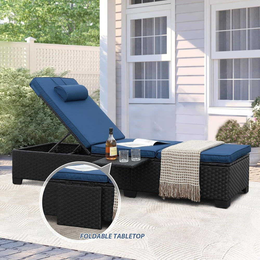WAROOM Outdoor Chaise Lounge Chairs for Outside Patio Furniture Set of 2 Wick...