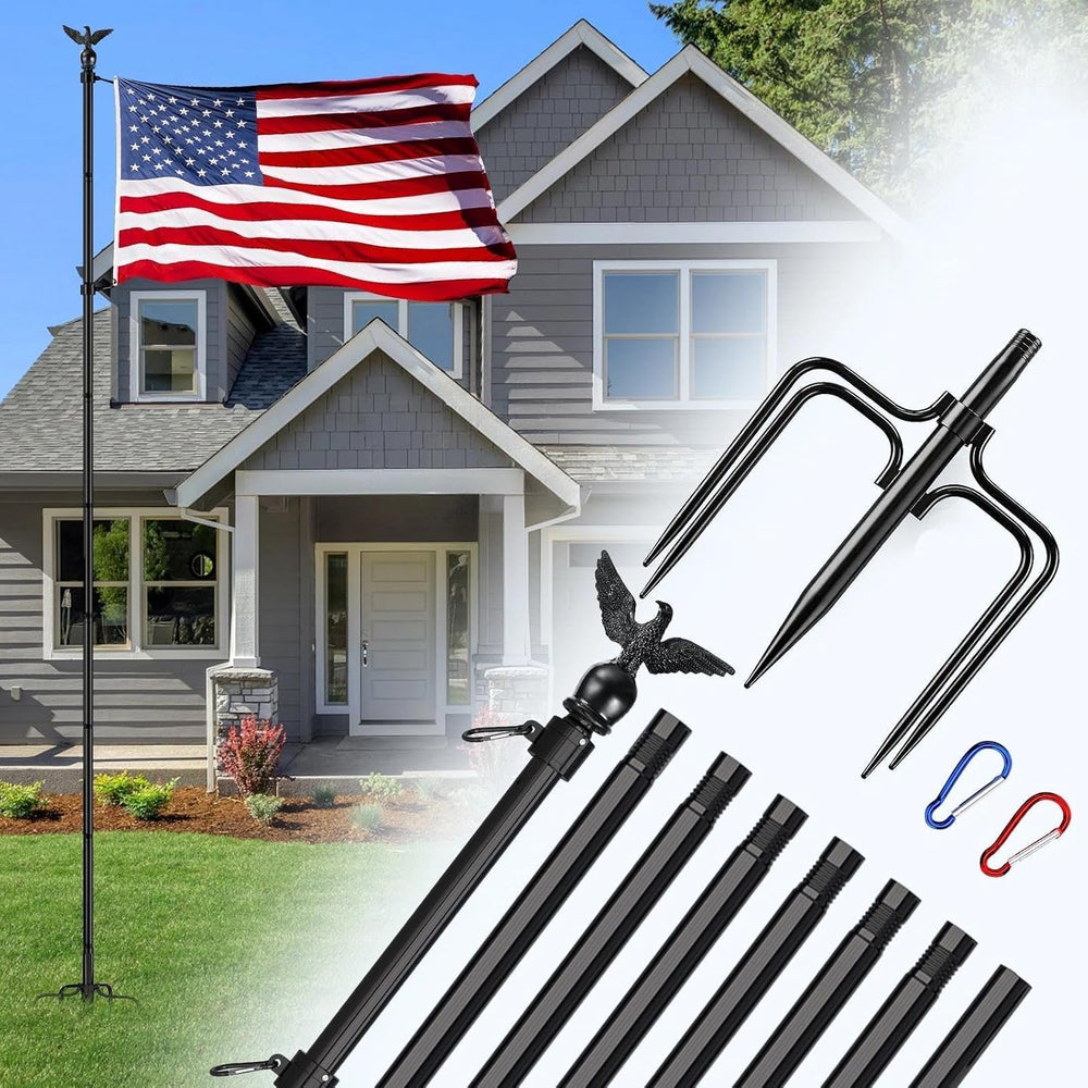 LETSTRY 10 FT In-Ground Flag Pole for Outside House, Heavy Duty Wind Resistan...