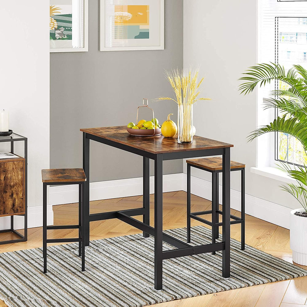 VASAGLE Bar Stools Set of 2 with Footrest, Modern Basic Style
