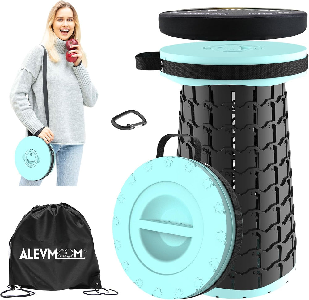 ALEVMOOM Upgraded 18.1" XL Collapsible Stool with Cushion, Portable Fold...