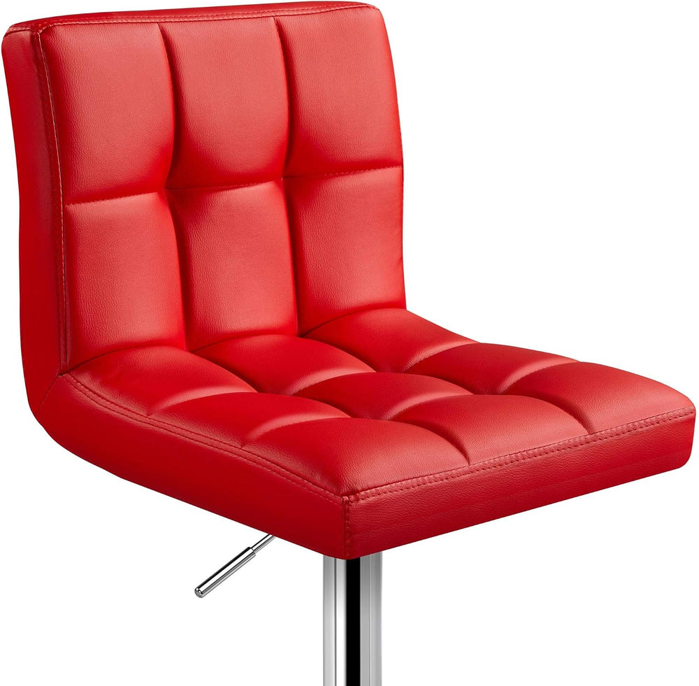Topeakmart Bar Stools Set of 4 Height Adjustable Bar Chairs Red