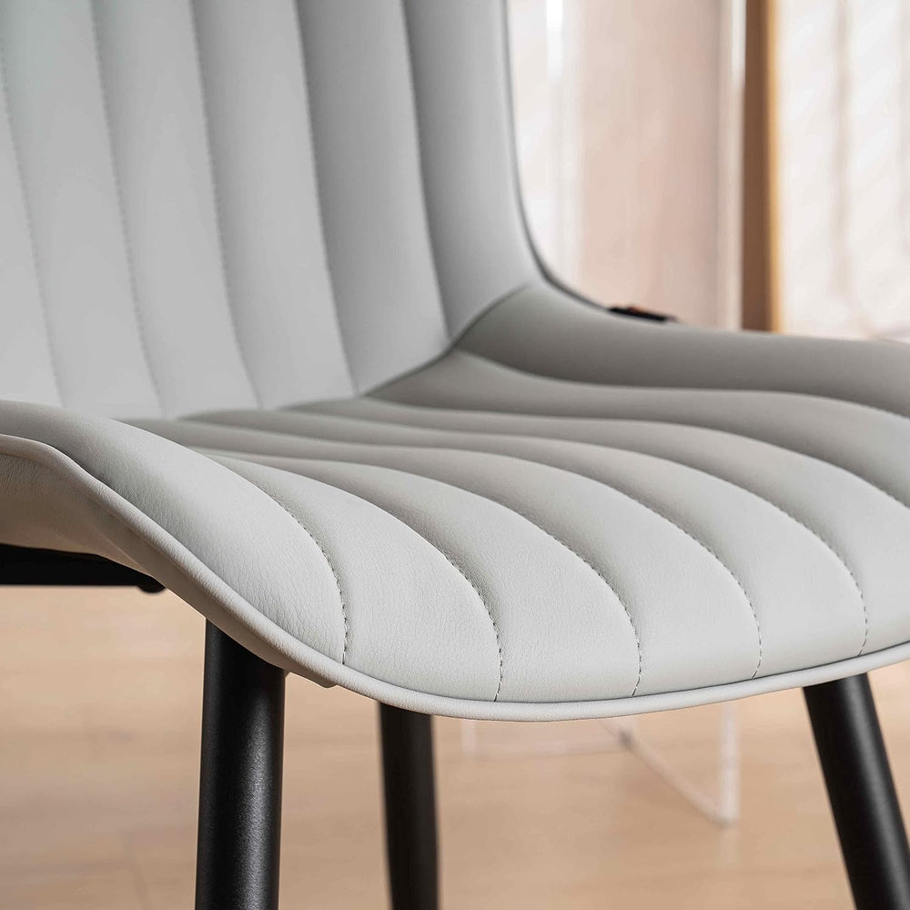 YOUNUOKE Dining Chairs Set of 2 Mid-Century Modern Kitchen Chairs Grey
