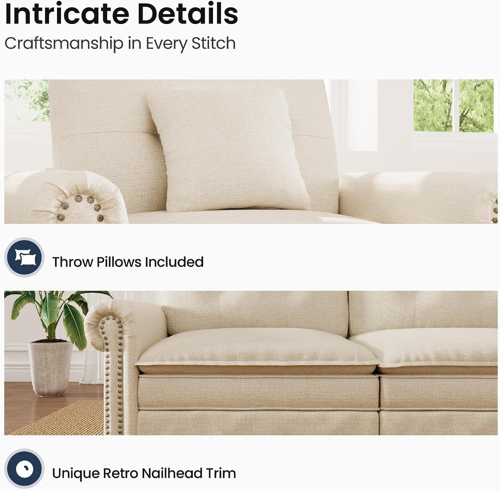PHI VILLA Modular Sectional Sofa & Cloud Loveseat Set Living Room 2-Piece