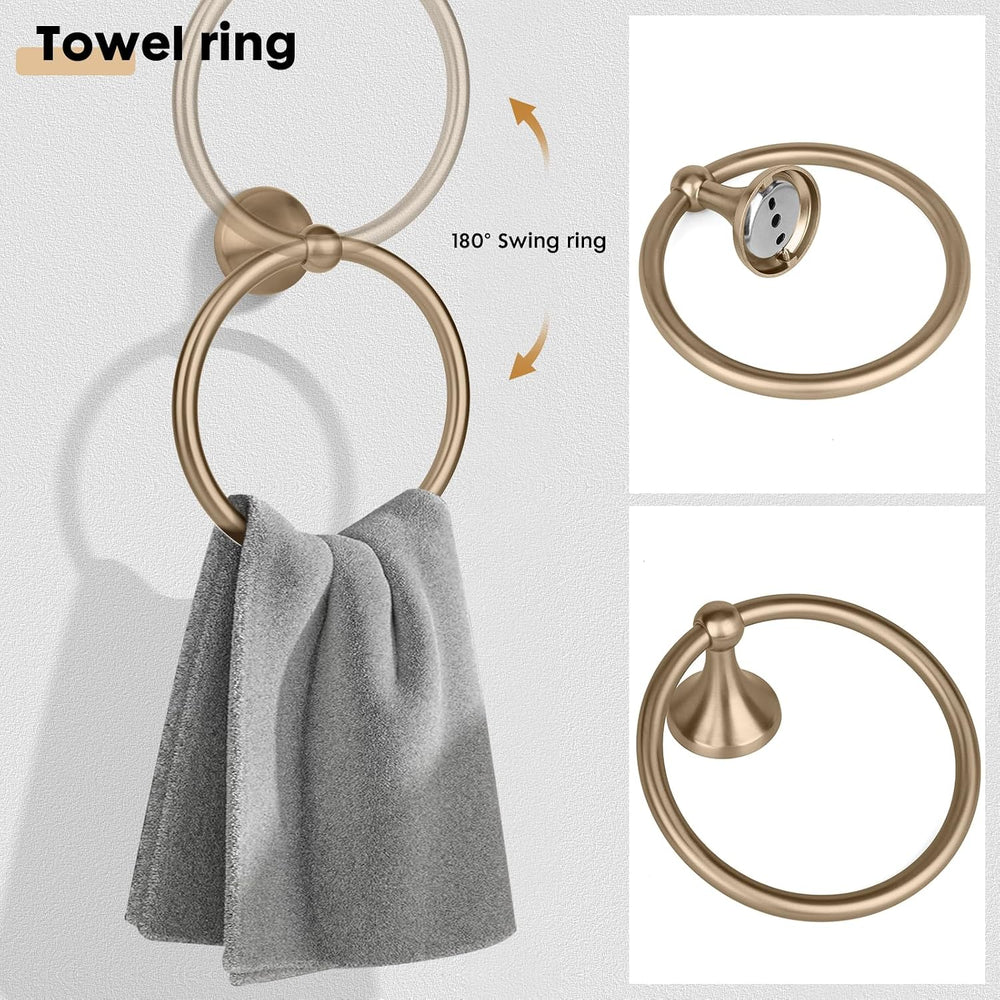 Classic 4 Pcs Champagne Bronze Bathroom Hardware Accessories Set