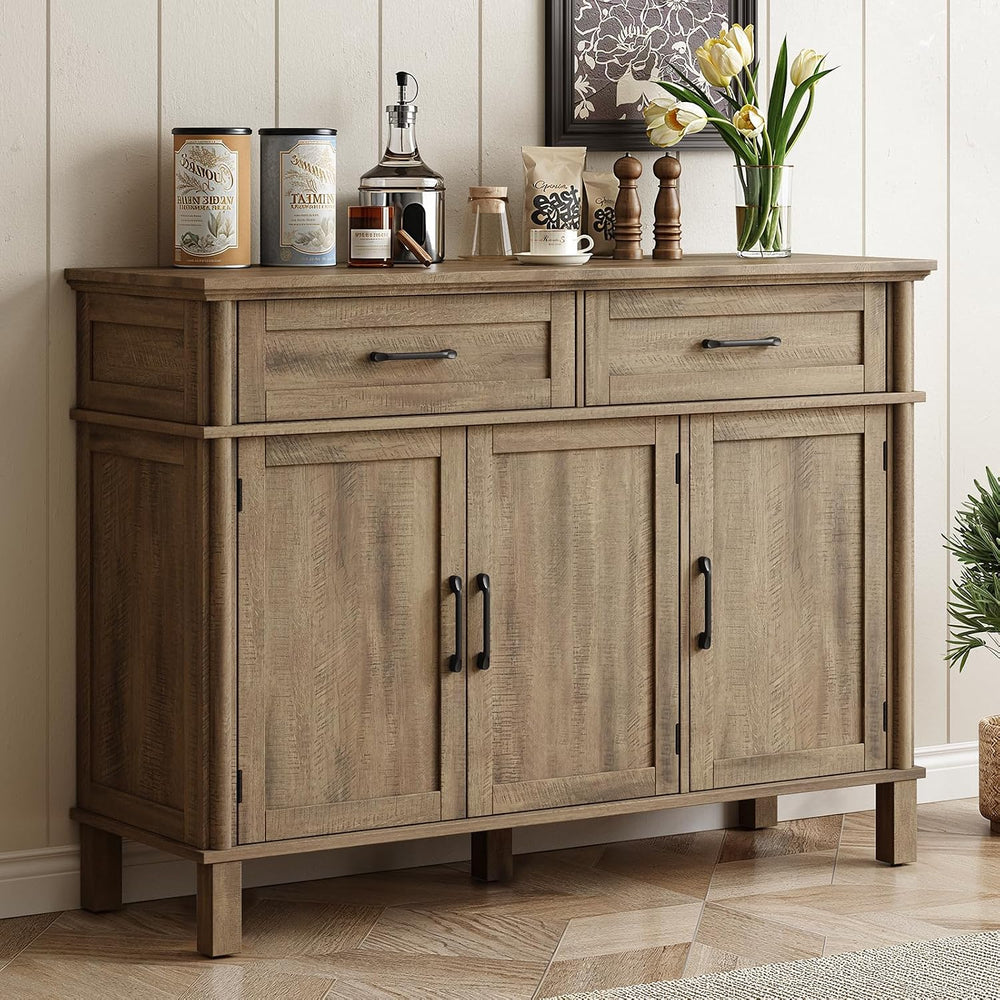 ONBRILL 48 Inch Buffet Cabinet with Storage, Washed Grey