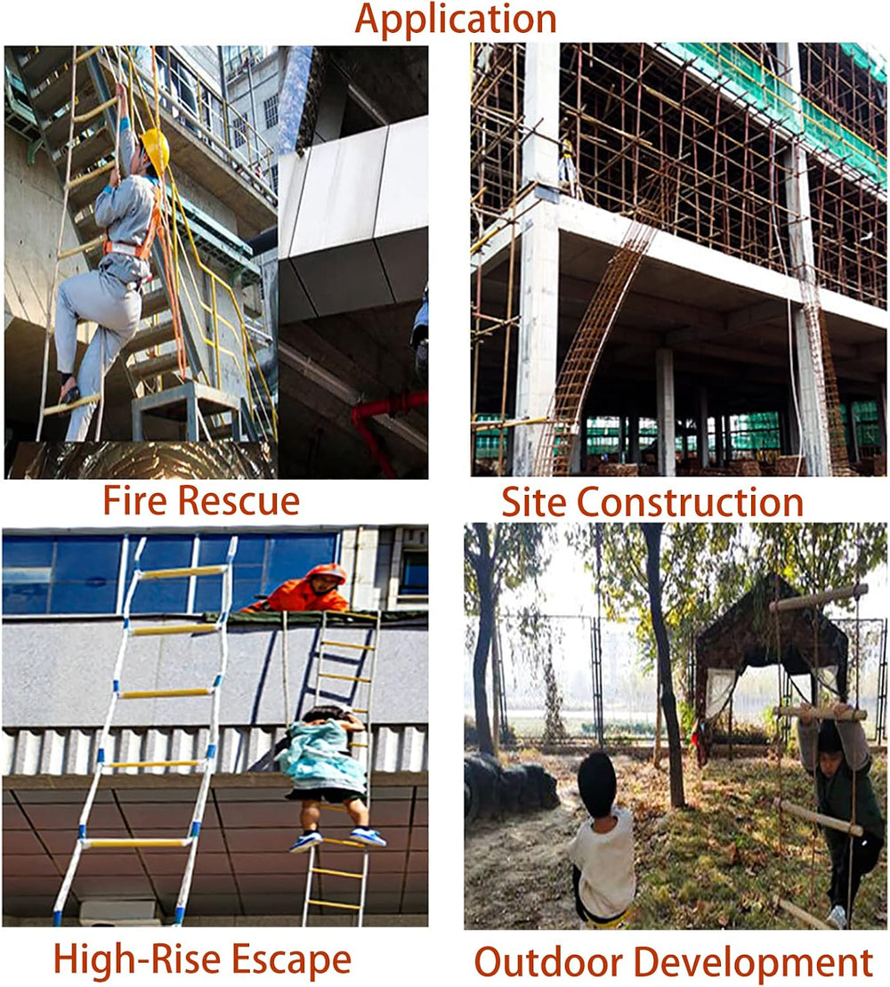 16ft Fire Escape Rope Ladder - Emergency Fire Ladder for 2 Story Homes