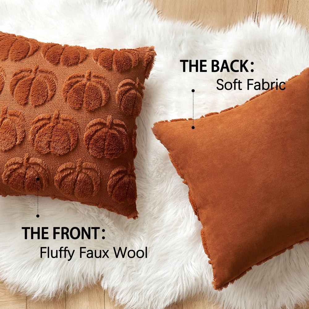 MIULEE Fall Pillow Covers Pumpkin Fall Decor 24x24 Dark Rust