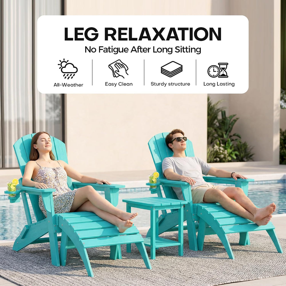 Plawdlik Folding Ottoman for Adirondack Chair–Black