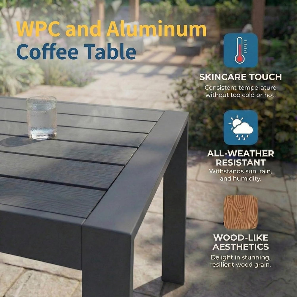 Wisteria Lane Aluminum Patio Furniture Set for All Weather, Oversized Metal O...