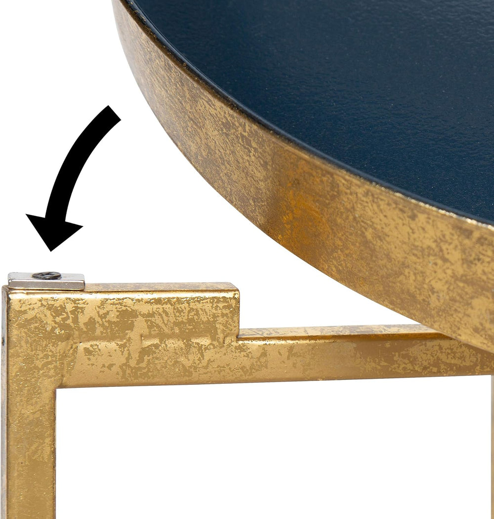 Kate and Laurel Celia Metal Foldable Round Accent Table, 18.25" x 18.25&...