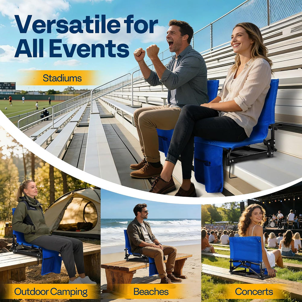 VIVOHOME Ultra-Compact Folding Stadium Seats with Back Support