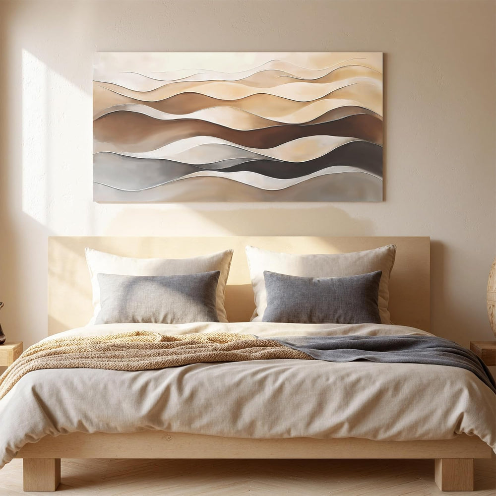 Brown White Abstract Canvas Wall Art Decor For Living Room Prints 20"×40...