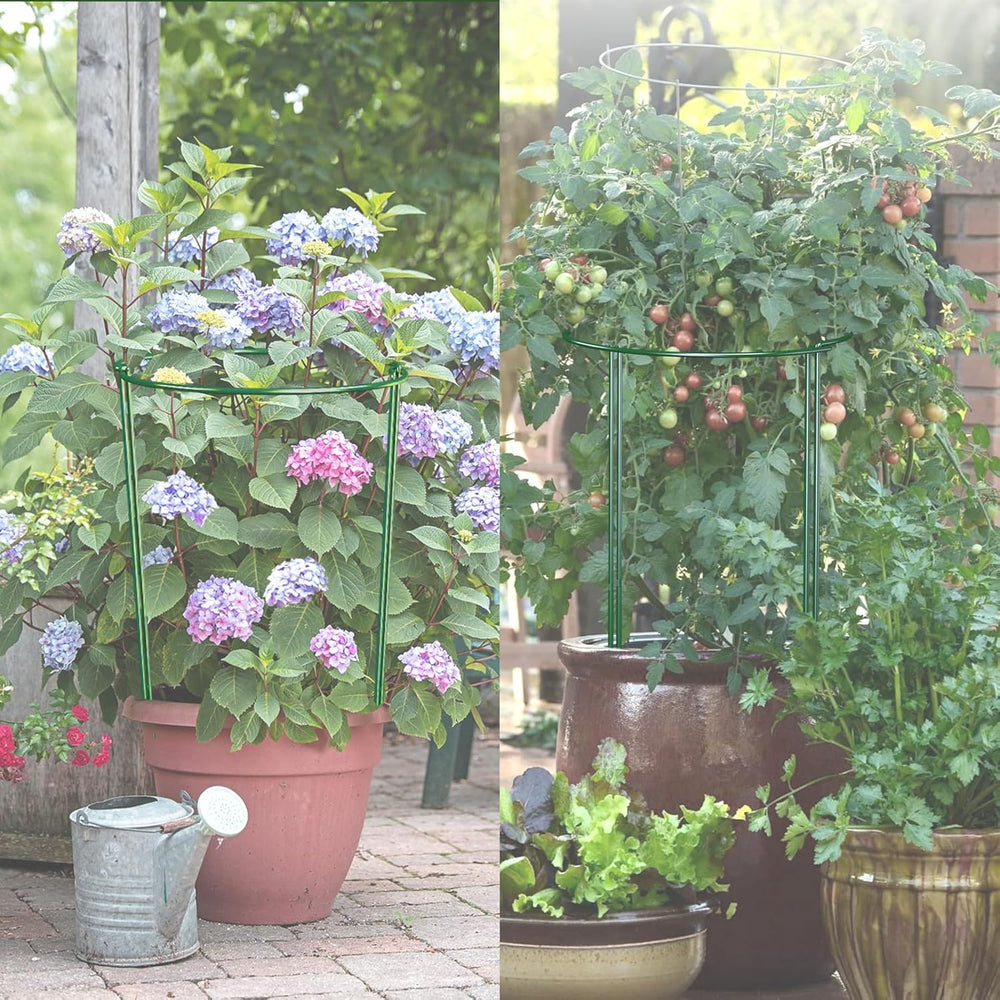10 Pack 30 Inch Plant Support Stakes, Heavy-Duty Half Round Peony Support Rin...