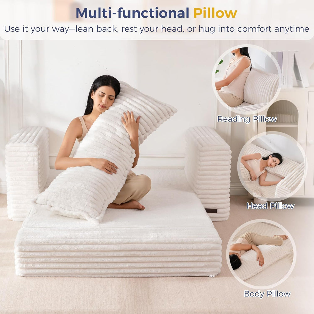 MAXYOYO Convertible Sofa Bed, Pull-Out Loveseat Couch Bed for Small Space