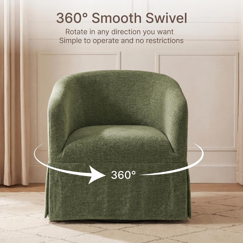 KISLOT Modern Swivel Accent Chair, Barrel Chair, Green