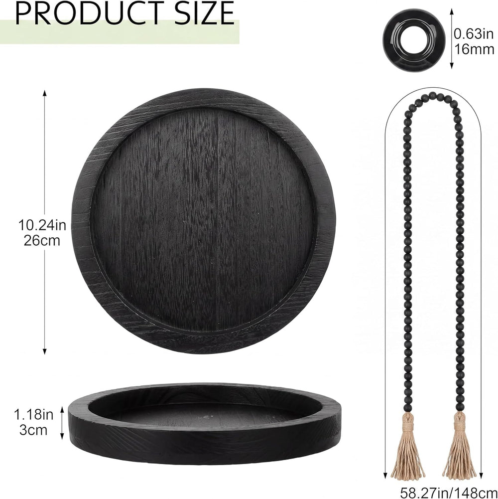 5 Pcs Coffee Table Decor Set, Black