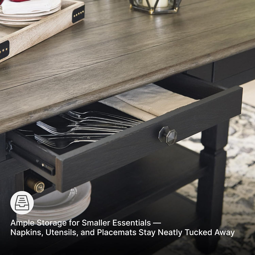 Signature Design by Ashley Counter Height Table with Storage, Farmhouse