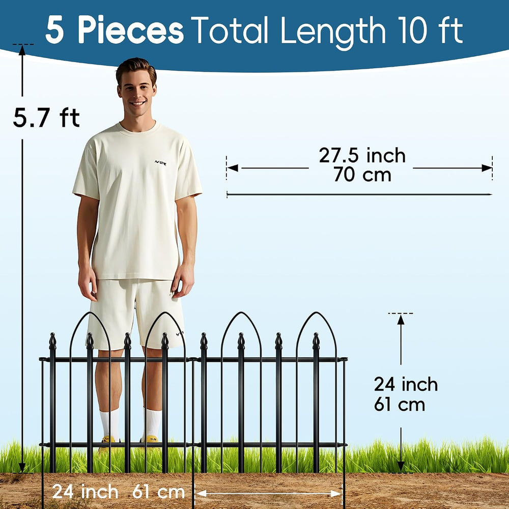 Thealyn Garden Fence 24" H x 24" W (5 Panels, Total 10 ft)