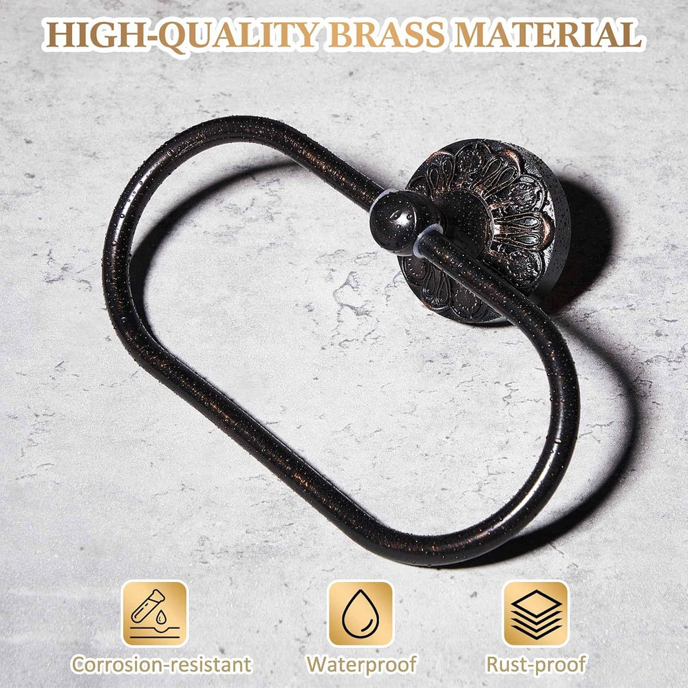 2 Pcs Toilet Paper Holder Towel Ring, Black, Rectangle
