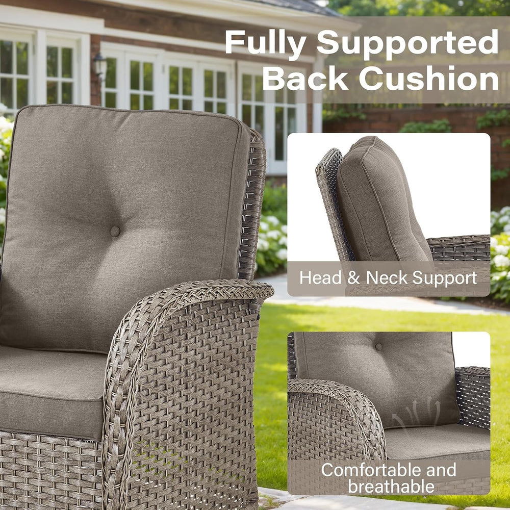 Belord Wicker Outdoor Furniture Set - 7 Piece Patio Conversation Sets with Co...