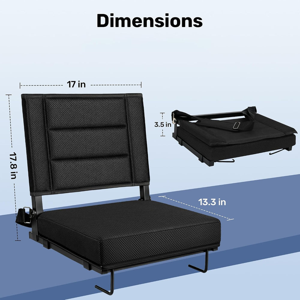 Stadium Seats for Bleachers, Bleacher Chairs with Back Support and Cushion