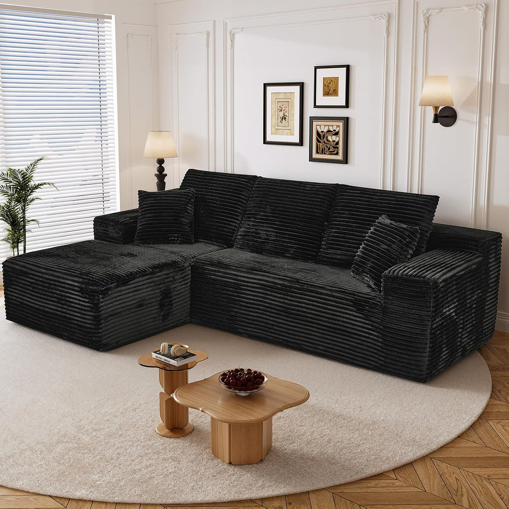 108" L Shaped Boneless Sectional Couches for Living Room, Wide Armrest, ...