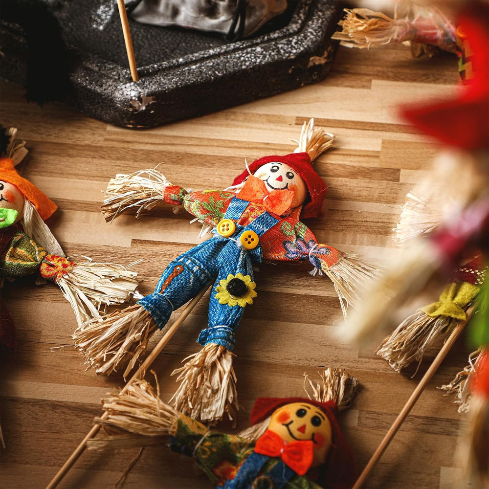 Jenaai 24 Pcs Fall Scarecrow Decorations Bulk 13.4 x 6.3 Inch