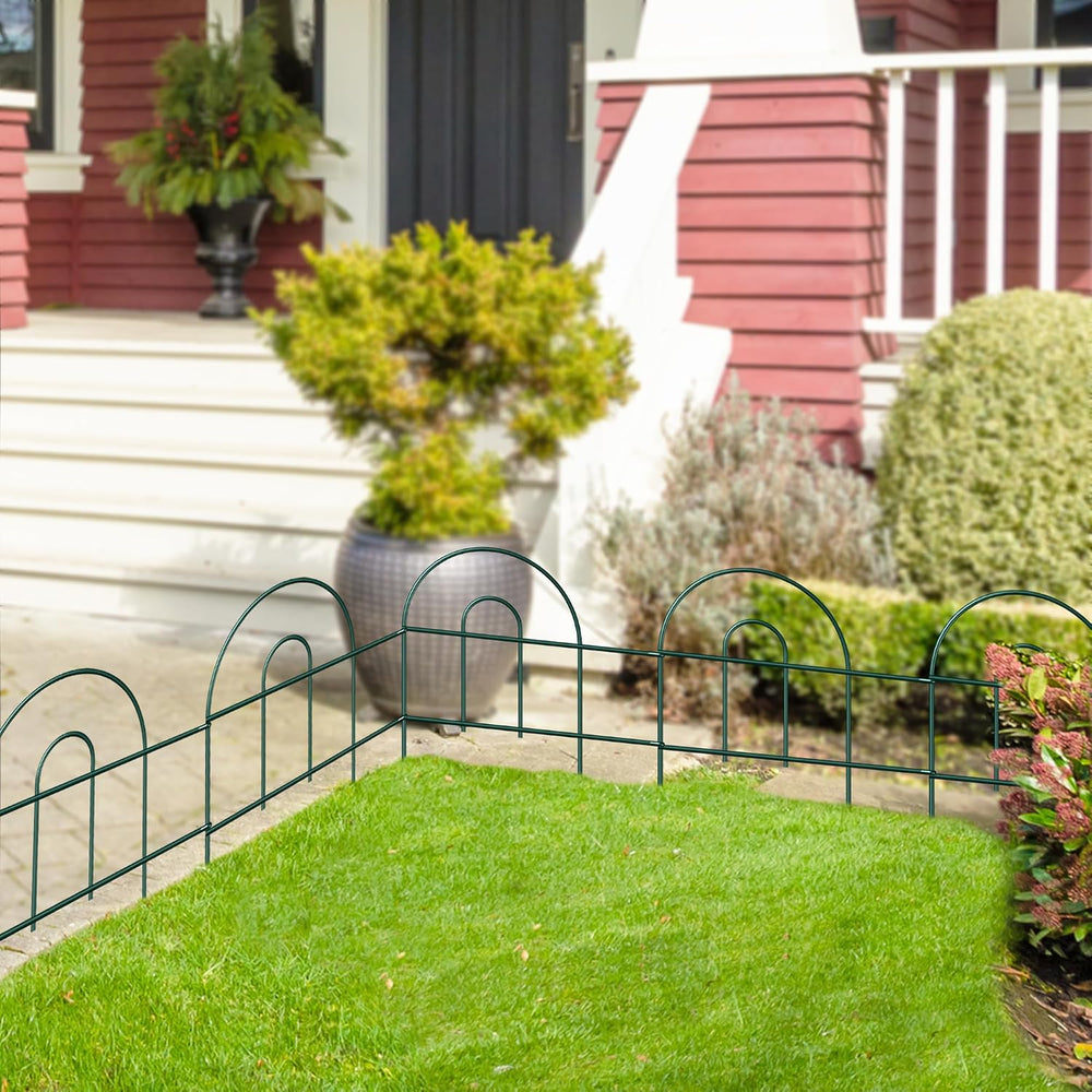 Decorative Garden Border Fence 18inX20ft Green Metal Wire Flower Fencing