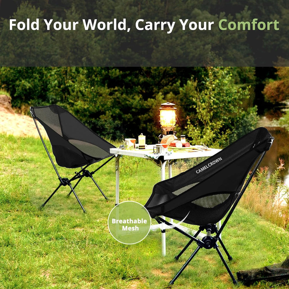 CAMEL CROWN Portable Camping Chair Lightweight Compact Folding Chair Mesh for...