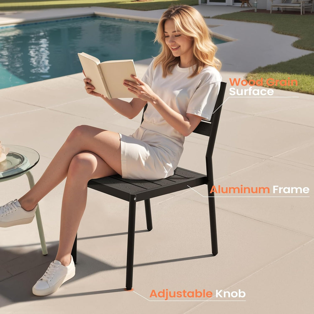 Pellebant Stackable Outdoor Patio Dining Chairs Set of 2