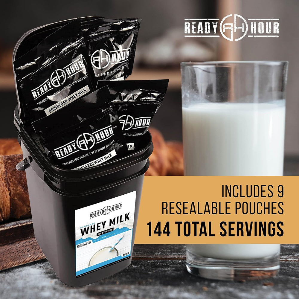 Ready Hour, Bulk Powdered Milk, Real Non-Perishable Whey, 25-Year Shelf Life,...