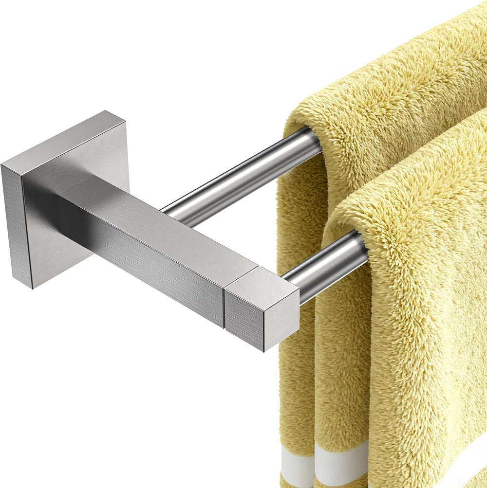 RUACQ Double Towel Bar 24" Towel Racks for Bathroom Wall Brushed Nickel